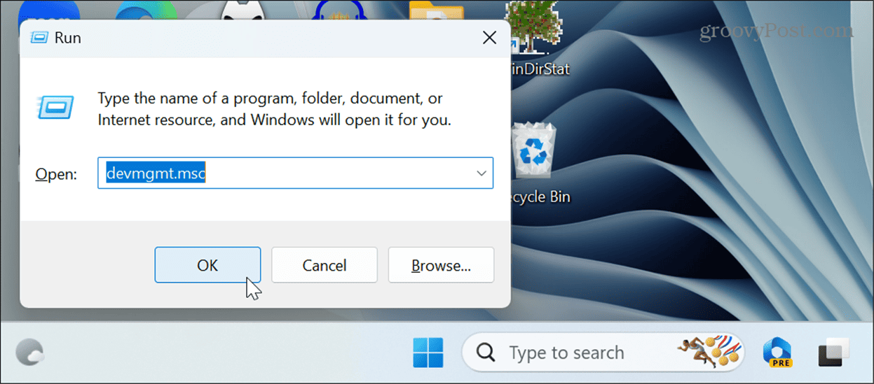 Open Device Manager on Windows 11