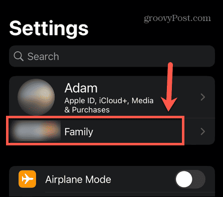 apple family settings