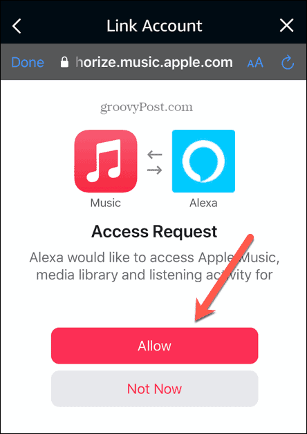 alexa allow access to apple music