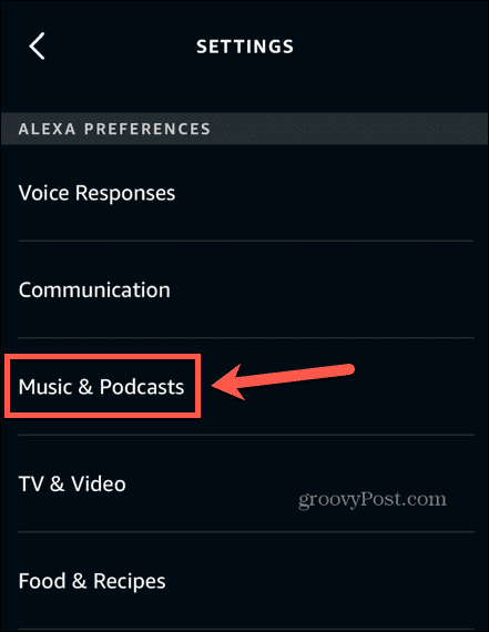 alexa music and podcasts