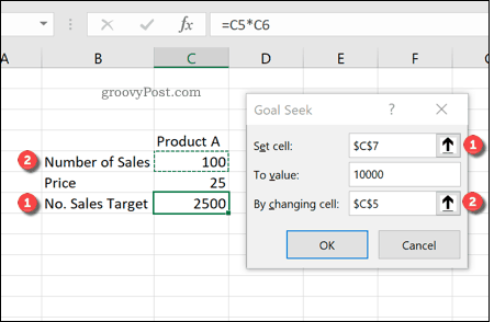 Using Goal Seek in Excel