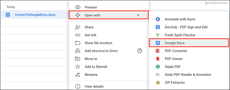 Right-click and pick Open With, application type