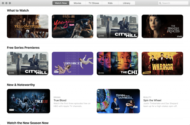 Apple TV app on MacOS Catalina