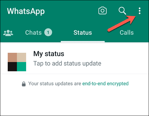 Open Whatsapp menu