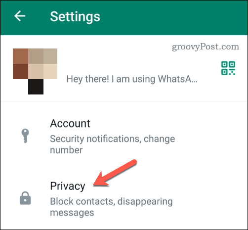 Open Android privacy settings