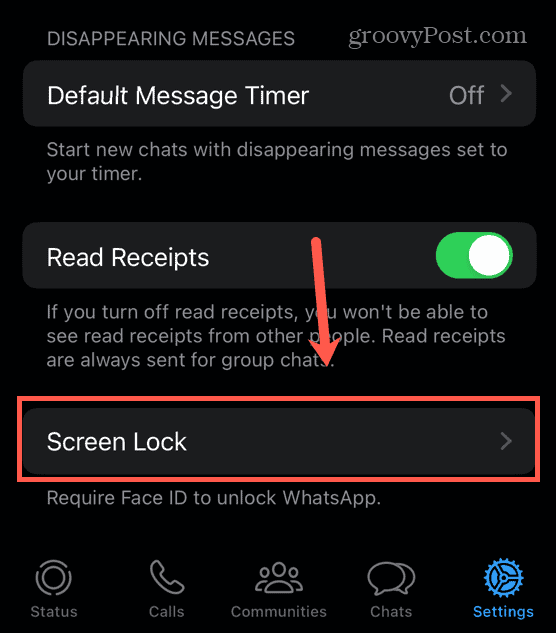 whatsapp screen lock