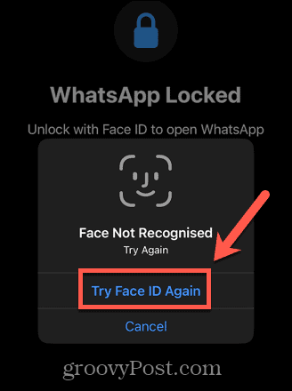 whatsapp try face id again