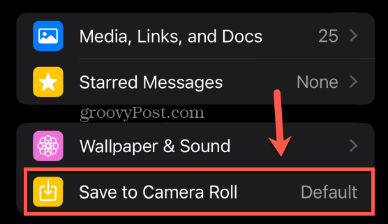 whatsapp save to camera roll