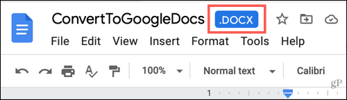 Word file in Google Docs